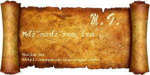 Mészáros Iza névjegykártya